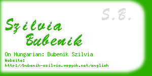 szilvia bubenik business card